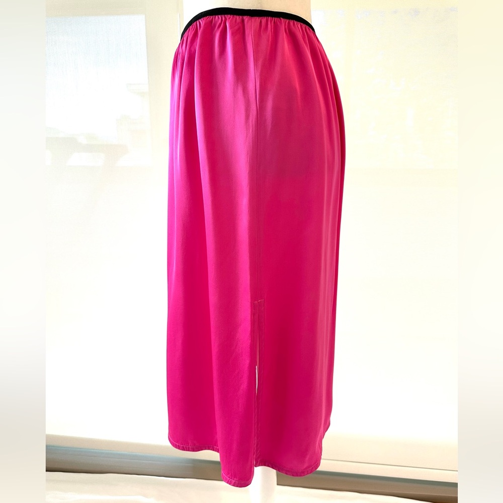 Helmut Lang Vibrant Pink Silk Side Slit Skirt - Picture 9 of 15